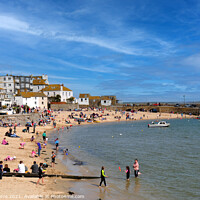 Buy canvas prints of St Ives harbour beach in summer by Brian Pierce
