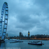 Buy canvas prints of London Eye at Dusk by Brian Pierce