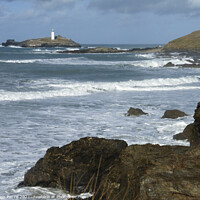 Buy canvas prints of Godrevy Lighthouse, St Ives Bay, Cornwall by Brian Pierce