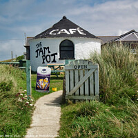 Buy canvas prints of The Jam Pot café, Gwithian by Brian Pierce