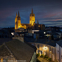 Buy canvas prints of Truro and the Cathedral at night by Brian Pierce
