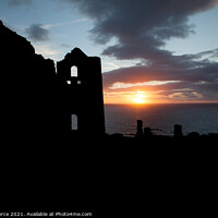Buy canvas prints of Sunset at Wheal Coates, Cornwall by Brian Pierce