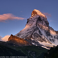 Buy canvas prints of Matterhorn at sunrise. 4.478 meters. Swiss Alps by Guido Montañes
