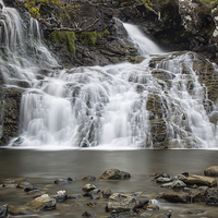 Buy canvas prints of  Eas Fors Waterfall by Aaron Casey