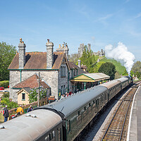 Buy canvas prints of Majestic Corfe Castle and Steam Train  by Graham Custance