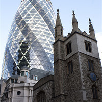 Buy canvas prints of The Gherkin, London by Graham Custance