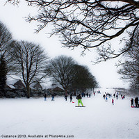 Buy canvas prints of Sledging at the Downs by Graham Custance