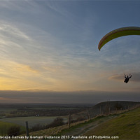 Buy canvas prints of Hang gliding at the Downs by Graham Custance