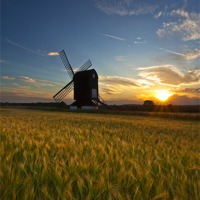 Buy canvas prints of Windmill Sunset by Graham Custance