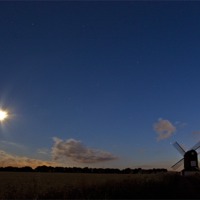 Buy canvas prints of Moonlit Windmill by Graham Custance