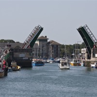 Buy canvas prints of Weymouth Town Bridge by Graham Custance
