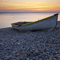 Buy canvas prints of Chesil Beach, sunset by Graham Custance