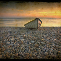 Buy canvas prints of Chesil Beach Vintage by Graham Custance