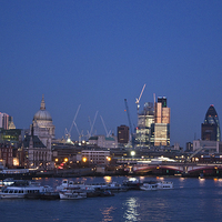 Buy canvas prints of London Skyline at Night by Graham Custance