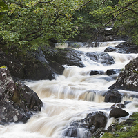 Buy canvas prints of Snowdonia Waterfall by Graham Custance