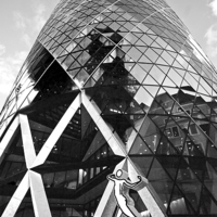 Buy canvas prints of The Gherkin, 30 St Mary Axe, London by Graham Custance