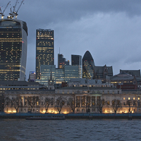 Buy canvas prints of London Skyline at Night by Graham Custance