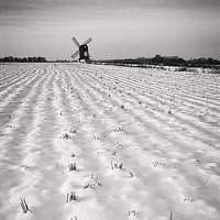 Buy canvas prints of  Winter Windmill by Graham Custance