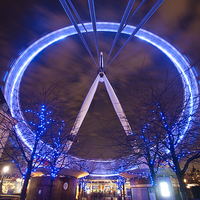 Buy canvas prints of  London Eye at Night by Graham Custance