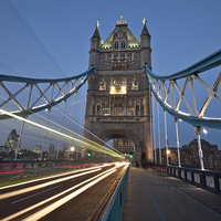 Buy canvas prints of  Tower Bridge Lights by Graham Custance