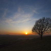 Buy canvas prints of  Chilterns Sunset by Graham Custance