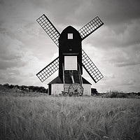 Buy canvas prints of Windmill ~ Black & White by Graham Custance