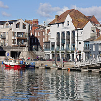 Buy canvas prints of Weymouth Harbour Reflections by Graham Custance