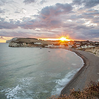 Buy canvas prints of Freshwater Bay Sunset by Graham Custance