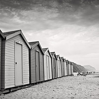 Buy canvas prints of Charmouth Beach Huts by Graham Custance