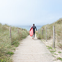 Buy canvas prints of Godrevy Surfer  by Graham Custance