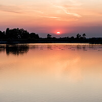 Buy canvas prints of Tring Reservoir Sunset by Graham Custance