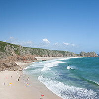 Buy canvas prints of Porthcurno Beach, Cornwall by Graham Custance