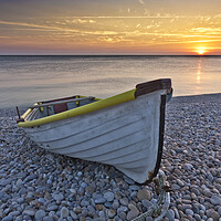Buy canvas prints of Chesil Beach Sunset by Graham Custance
