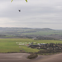 Buy canvas prints of Paragliding at Dunstable Downs  by Graham Custance