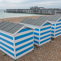 Buy canvas prints of The Charming Hastings Beach Huts by Graham Custance