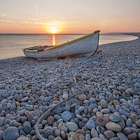 Buy canvas prints of Majestic Sunset at Chesil Beach by Graham Custance