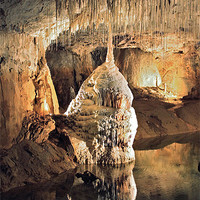 Buy canvas prints of French water Cave Stalagmite by Thomas Lynch