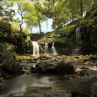 Buy canvas prints of Lumb Falls - Wider Angle by Darren Whitehead