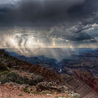 Buy canvas prints of Grand Canyon Sunbeams by simon  davies