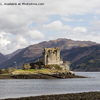 Buy canvas prints of Eilean Donan Castle seen from the north panorama by Graham Moore