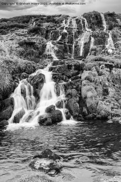 Brides Veil Falls monochrome Picture Board by Graham Moore