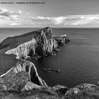 Buy canvas prints of Neist Point Skye monochrome by Graham Moore