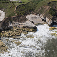 Buy canvas prints of Thornwick Bay and Little Thornwick by Graham Moore