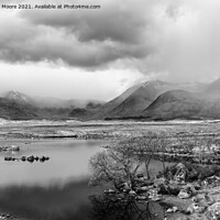 Buy canvas prints of Lochan na h Achlaise monochrome by Graham Moore