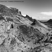 Buy canvas prints of The Quiraing Skye monochrome by Graham Moore