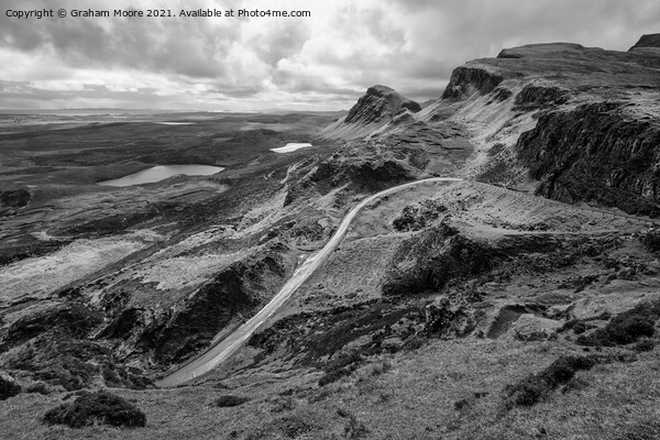 The Quiraing looking south monochrome Picture Board by Graham Moore