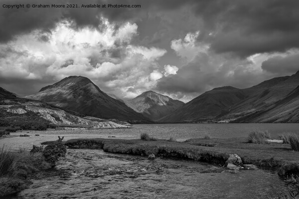 Wastwater Countess Beck monochrome Picture Board by Graham Moore