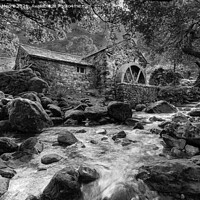 Buy canvas prints of Borrowdale Mill hor monochrome by Graham Moore