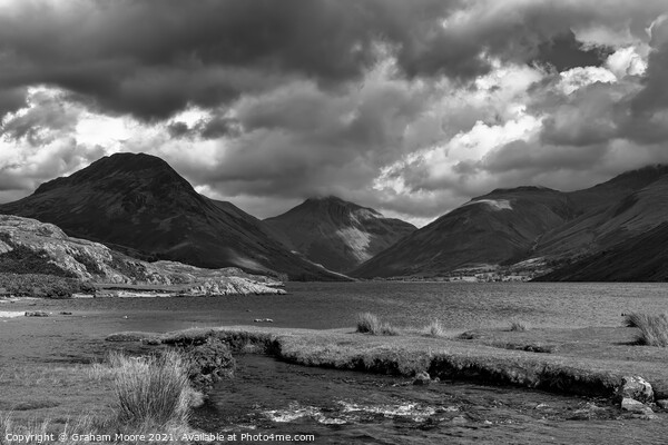 Wastwater monochrome Picture Board by Graham Moore