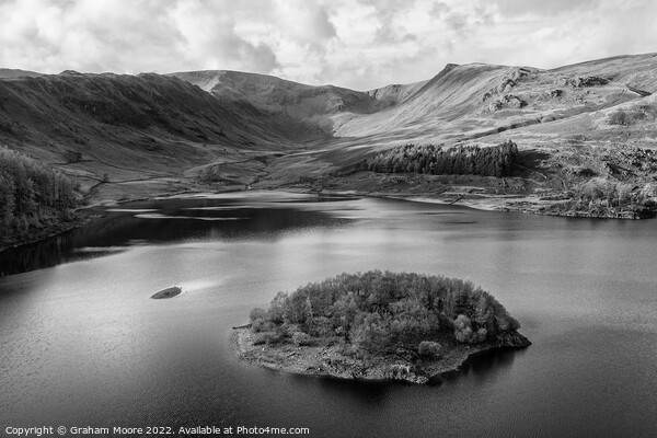 Haweswater and Riggindale monochrome Picture Board by Graham Moore